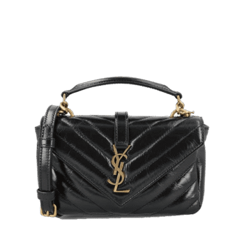 College Mini Chain Bag in Shiny Crackled Leather